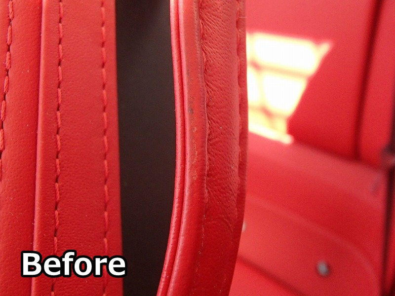 Ferrari Portofino damaged leather seat repair_before_02