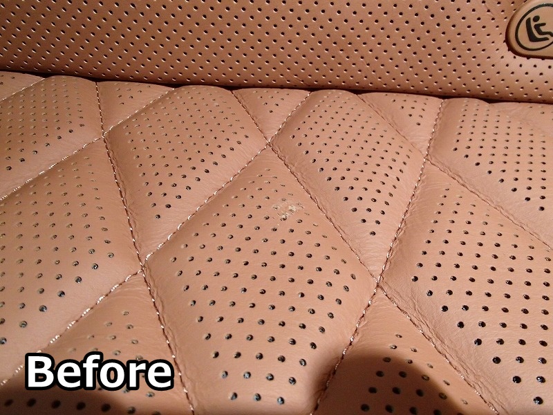 Mercedes Benz S-Class damaged leather seat repair_Before_01